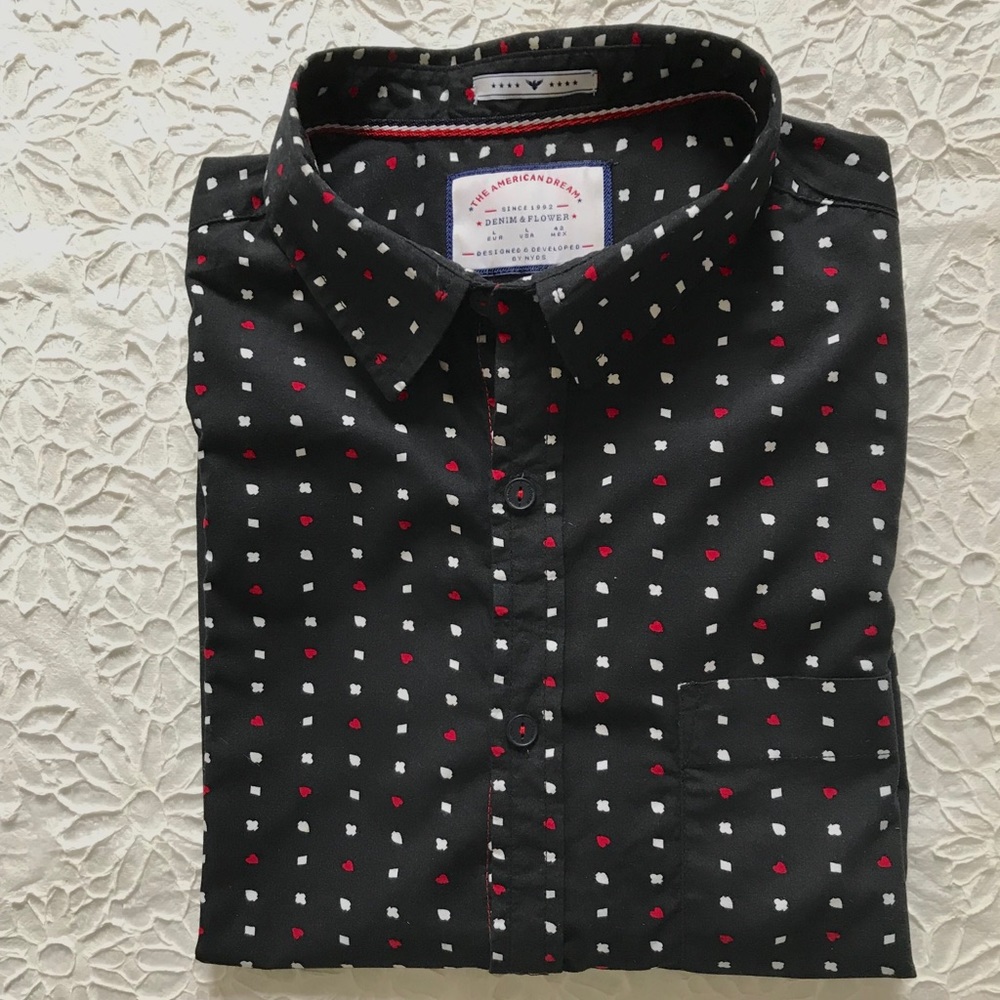 Card-themed Slim fit LG button down